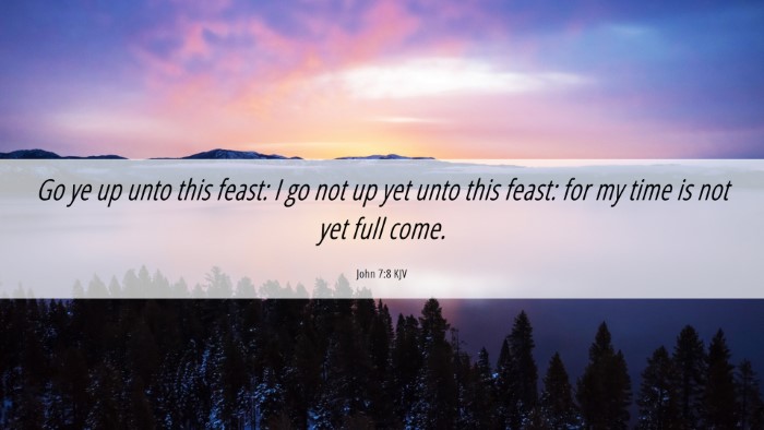 Picture 06 - John 7:8 KJV Desktop Wallpaper - Go ye up unto this feast: I go not up yet unto - Desktop Bible Verse Wallpaper
