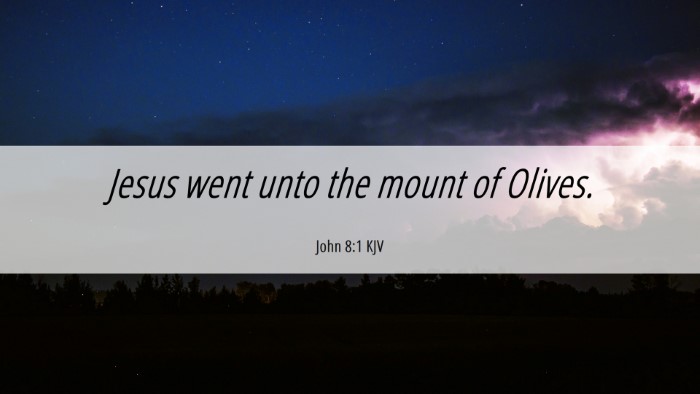 Picture 06 - John 8:1 KJV Desktop Wallpaper - Jesus went unto the mount of - Desktop Bible Verse Wallpaper