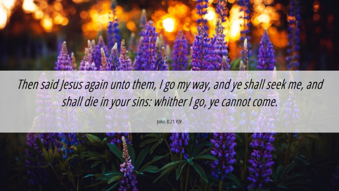 Picture 06 - John 8:21 KJV Desktop Wallpaper - Then said Jesus again unto them, I go my way, and - Desktop Bible Verse Wallpaper