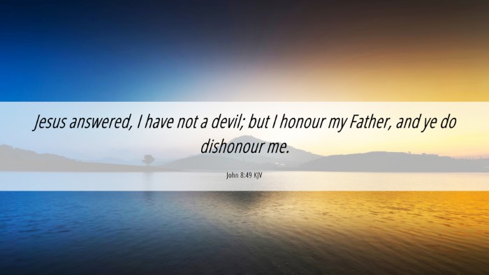 Picture 06 - John 8:49 KJV Desktop Wallpaper - Jesus answered, I have not a devil; but I honour - Desktop Bible Verse Wallpaper