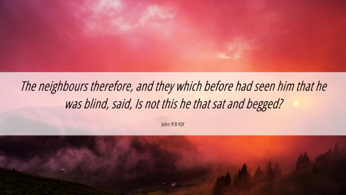 Picture 06 - John 9:8 KJV Desktop Wallpaper - The neighbours therefore, and they which before - Desktop Bible Verse Wallpaper