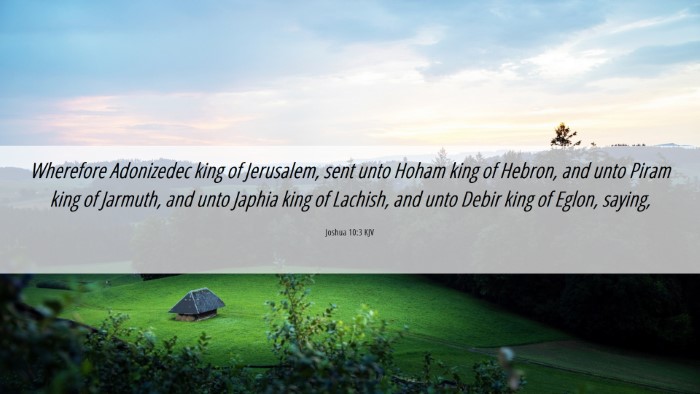 Picture 06 - Joshua 10:3 KJV Desktop Wallpaper - Wherefore Adonizedec king of Jerusalem, sent unto - Desktop Bible Verse Wallpaper