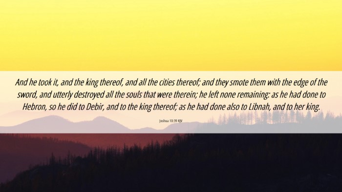 Picture 06 - Joshua 10:39 KJV Desktop Wallpaper - And he took it, and the king thereof, and all the - Desktop Bible Verse Wallpaper