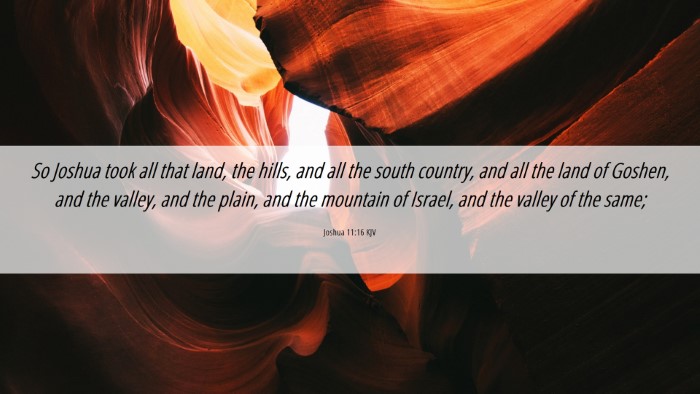 Picture 06 - Joshua 11:16 KJV Desktop Wallpaper - So Joshua took all that land, the hills, and all - Desktop Bible Verse Wallpaper