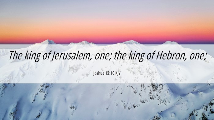 Picture 06 - Joshua 12:10 KJV Desktop Wallpaper - The king of Jerusalem, one; the king of Hebron, - Desktop Bible Verse Wallpaper