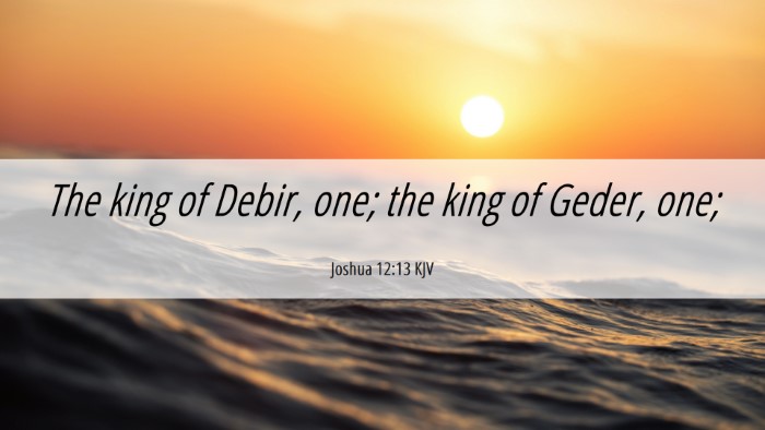 Picture 06 - Joshua 12:13 KJV Desktop Wallpaper - The king of Debir, one; the king of Geder, - Desktop Bible Verse Wallpaper