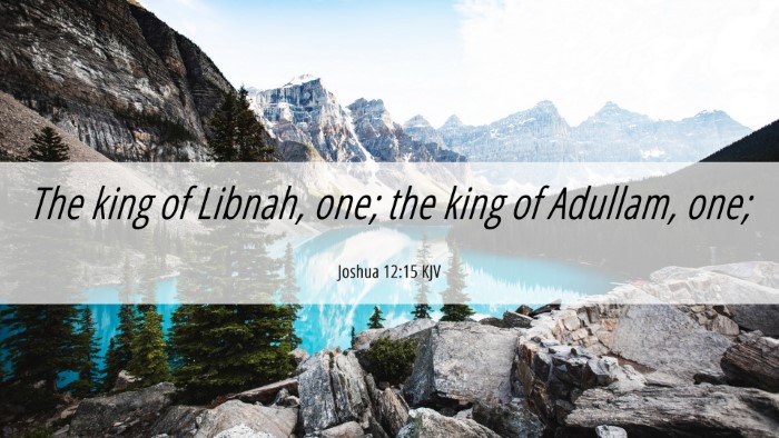 Picture 06 - Joshua 12:15 KJV Desktop Wallpaper - The king of Libnah, one; the king of Adullam, - Desktop Bible Verse Wallpaper