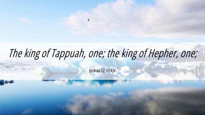 Picture 06 - Joshua 12:17 KJV Desktop Wallpaper - The king of Tappuah, one; the king of Hepher, - Desktop Bible Verse Wallpaper