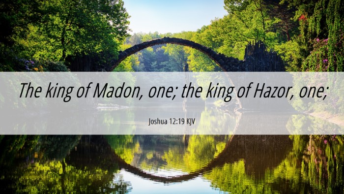 Picture 06 - Joshua 12:19 KJV Desktop Wallpaper - The king of Madon, one; the king of Hazor, - Desktop Bible Verse Wallpaper