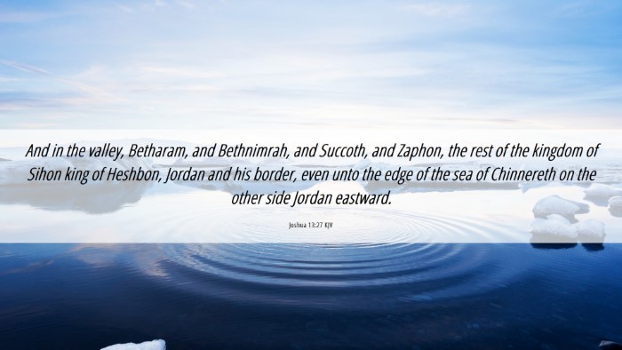 Picture 06 - Joshua 13:27 KJV Desktop Wallpaper - And in the valley, Betharam, and Bethnimrah, and - Desktop Bible Verse Wallpaper