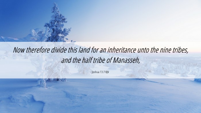 Picture 06 - Joshua 13:7 KJV Desktop Wallpaper - Now therefore divide this land for an inheritance - Desktop Bible Verse Wallpaper