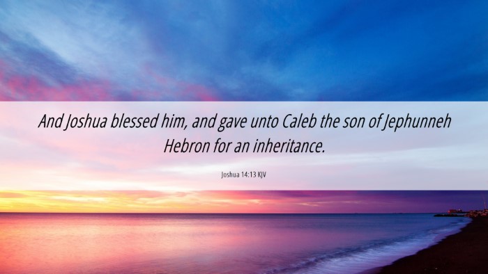 Picture 06 - Joshua 14:13 KJV Desktop Wallpaper - And Joshua blessed him, and gave unto Caleb the - Desktop Bible Verse Wallpaper