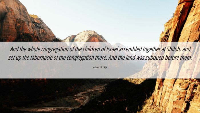 Picture 06 - Joshua 18:1 KJV Desktop Wallpaper - And the whole congregation of the children of - Desktop Bible Verse Wallpaper