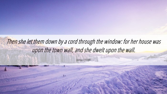 Picture 06 - Joshua 2:15 KJV Desktop Wallpaper - Then she let them down by a cord through the - Desktop Bible Verse Wallpaper