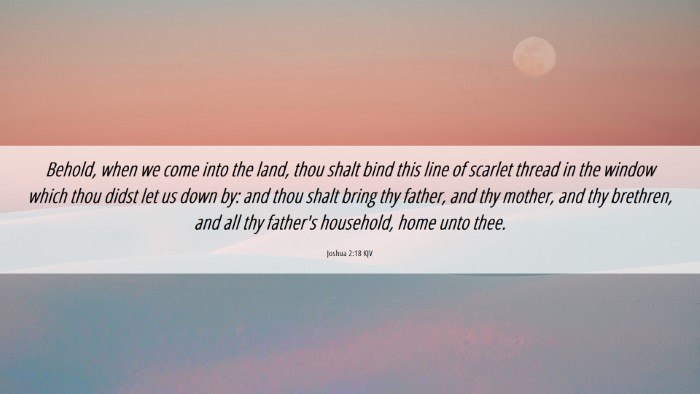 Picture 06 - Joshua 2:18 KJV Desktop Wallpaper - Behold, when we come into the land, thou shalt - Desktop Bible Verse Wallpaper