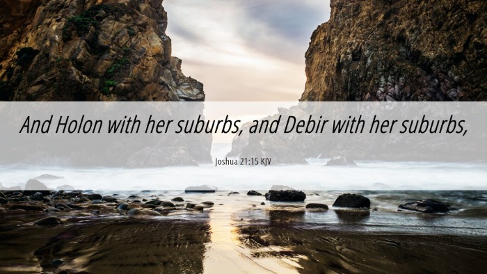 Picture 06 - Joshua 21:15 KJV Desktop Wallpaper - And Holon with her suburbs, and Debir with her - Desktop Bible Verse Wallpaper