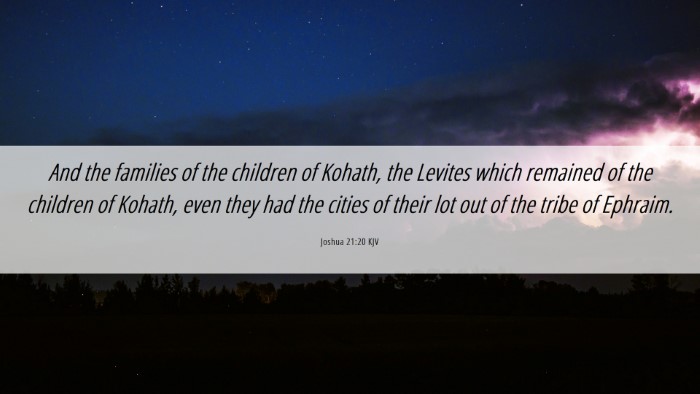 Picture 06 - Joshua 21:20 KJV Desktop Wallpaper - And the families of the children of Kohath, the - Desktop Bible Verse Wallpaper