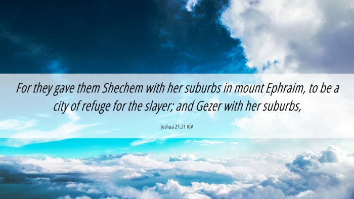 Picture 06 - Joshua 21:21 KJV Desktop Wallpaper - For they gave them Shechem with her suburbs in - Desktop Bible Verse Wallpaper