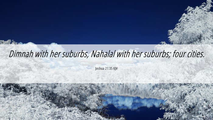 Picture 06 - Joshua 21:35 KJV Desktop Wallpaper - Dimnah with her suburbs, Nahalal with her - Desktop Bible Verse Wallpaper