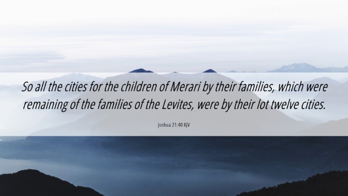 Picture 06 - Joshua 21:40 KJV Desktop Wallpaper - So all the cities for the children of Merari by - Desktop Bible Verse Wallpaper