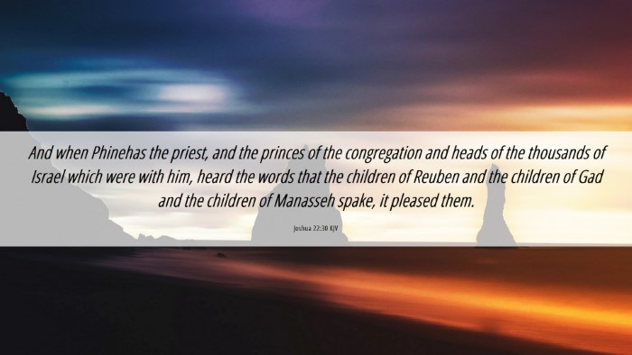 Picture 06 - Joshua 22:30 KJV Desktop Wallpaper - And when Phinehas the priest, and the princes of - Desktop Bible Verse Wallpaper