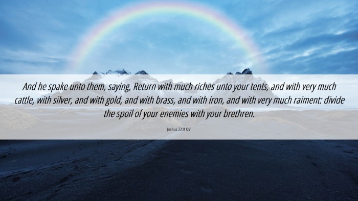 Picture 06 - Joshua 22:8 KJV Desktop Wallpaper - And he spake unto them, saying, Return with much - Desktop Bible Verse Wallpaper