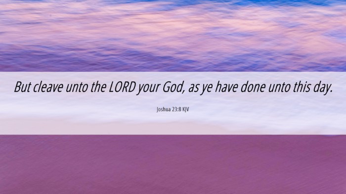 Picture 06 - Joshua 23:8 KJV Desktop Wallpaper - But cleave unto the LORD your God, as ye have - Desktop Bible Verse Wallpaper