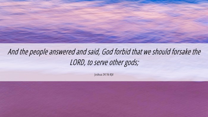 Picture 06 - Joshua 24:16 KJV Desktop Wallpaper - And the people answered and said, God forbid that - Desktop Bible Verse Wallpaper