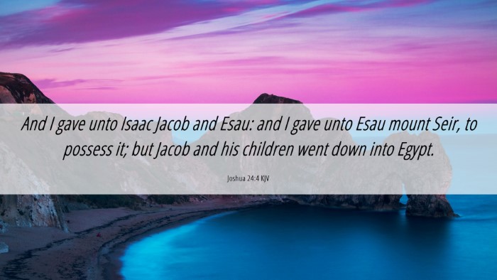 Picture 06 - Joshua 24:4 KJV Desktop Wallpaper - And I gave unto Isaac Jacob and Esau: and I gave - Desktop Bible Verse Wallpaper