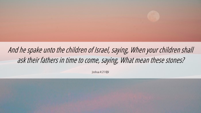 Picture 06 - Joshua 4:21 KJV Desktop Wallpaper - And he spake unto the children of Israel, saying, - Desktop Bible Verse Wallpaper