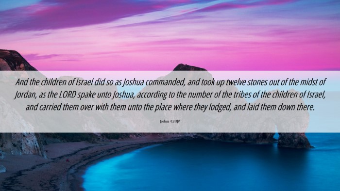 Picture 06 - Joshua 4:8 KJV Desktop Wallpaper - And the children of Israel did so as Joshua - Desktop Bible Verse Wallpaper