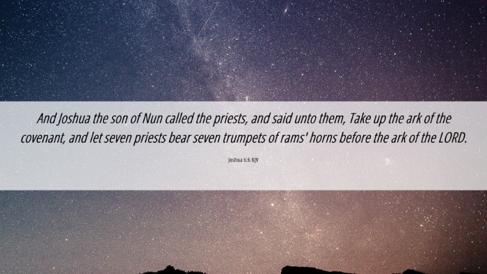 Picture 06 - Joshua 6:6 KJV Desktop Wallpaper - And Joshua the son of Nun called the priests, and - Desktop Bible Verse Wallpaper
