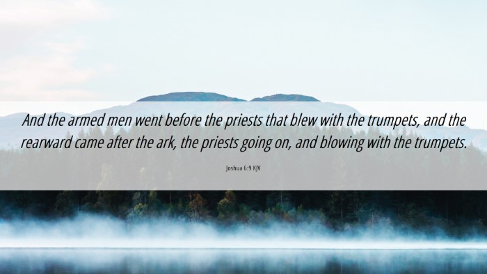 Picture 06 - Joshua 6:9 KJV Desktop Wallpaper - And the armed men went before the priests that - Desktop Bible Verse Wallpaper