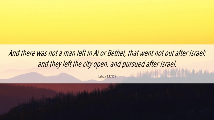 Picture 06 - Joshua 8:17 KJV Desktop Wallpaper - And there was not a man left in Ai or Bethel, - Desktop Bible Verse Wallpaper
