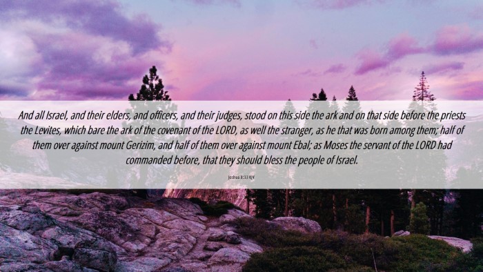 Picture 06 - Joshua 8:33 KJV Desktop Wallpaper - And all Israel, and their elders, and officers, - Desktop Bible Verse Wallpaper