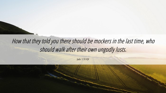 Picture 06 - Jude 1:18 KJV Desktop Wallpaper - How that they told you there should be mockers in - Desktop Bible Verse Wallpaper