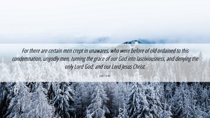 Picture 06 - Jude 1:4 KJV Desktop Wallpaper - For there are certain men crept in unawares, who - Desktop Bible Verse Wallpaper