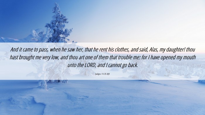 Picture 06 - Judges 11:35 KJV Desktop Wallpaper - And it came to pass, when he saw her, that he - Desktop Bible Verse Wallpaper