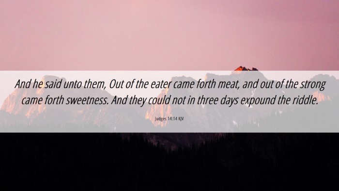 Picture 06 - Judges 14:14 KJV Desktop Wallpaper - And he said unto them, Out of the eater came - Desktop Bible Verse Wallpaper