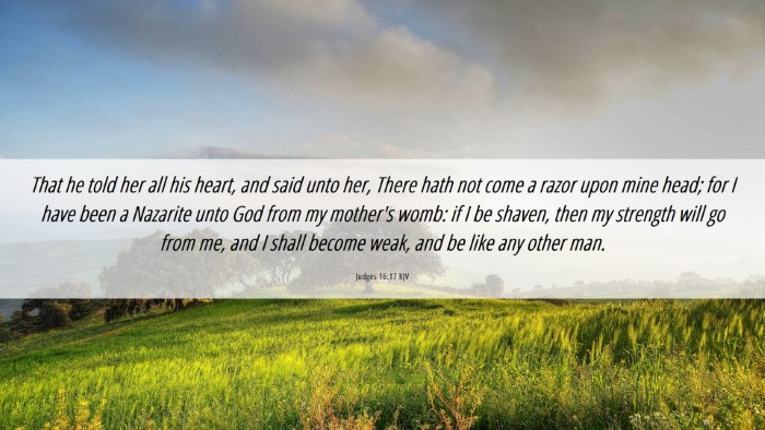 Picture 06 - Judges 16:17 KJV Desktop Wallpaper - That he told her all his heart, and said unto - Desktop Bible Verse Wallpaper
