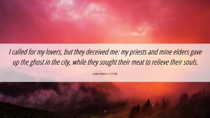 Picture 06 - Lamentations 1:19 KJV Desktop Wallpaper - I called for my lovers, but they deceived me: my - Desktop Bible Verse Wallpaper