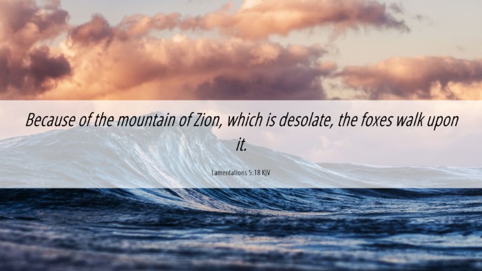 Picture 06 - Lamentations 5:18 KJV Desktop Wallpaper - Because of the mountain of Zion, which is - Desktop Bible Verse Wallpaper