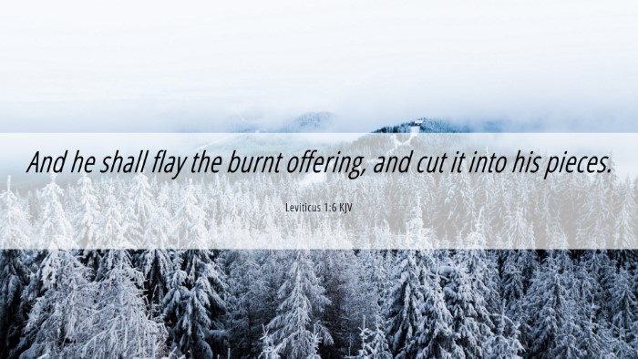 Picture 06 - Leviticus 1:6 KJV Desktop Wallpaper - And he shall flay the burnt offering, and cut it - Desktop Bible Verse Wallpaper