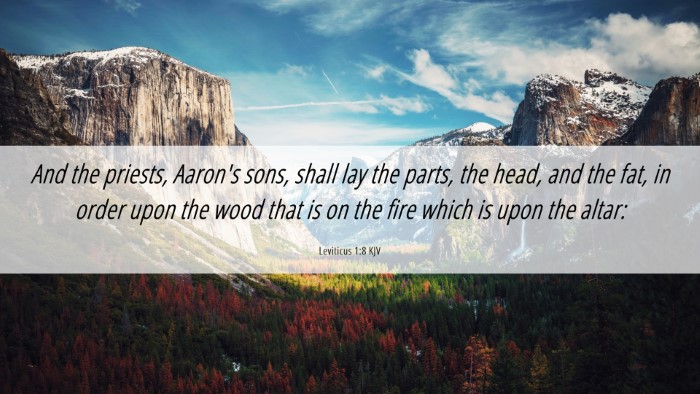 Picture 06 - Leviticus 1:8 KJV Desktop Wallpaper - And the priests, Aaron's sons, shall lay the - Desktop Bible Verse Wallpaper