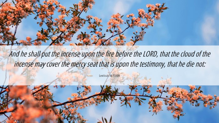 Picture 06 - Leviticus 16:13 KJV Desktop Wallpaper - And he shall put the incense upon the fire before - Desktop Bible Verse Wallpaper