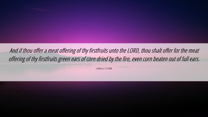 Picture 06 - Leviticus 2:14 KJV Desktop Wallpaper - And if thou offer a meat offering of thy - Desktop Bible Verse Wallpaper