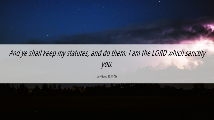Picture 06 - Leviticus 20:8 KJV Desktop Wallpaper - And ye shall keep my statutes, and do them: I am - Desktop Bible Verse Wallpaper