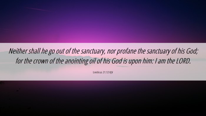 Picture 06 - Leviticus 21:12 KJV Desktop Wallpaper - Neither shall he go out of the sanctuary, nor - Desktop Bible Verse Wallpaper