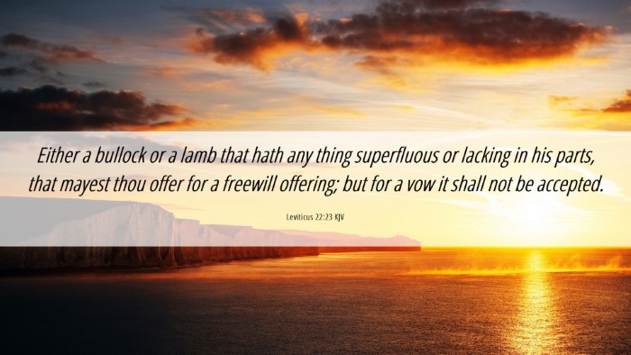 Picture 06 - Leviticus 22:23 KJV Desktop Wallpaper - Either a bullock or a lamb that hath any thing - Desktop Bible Verse Wallpaper