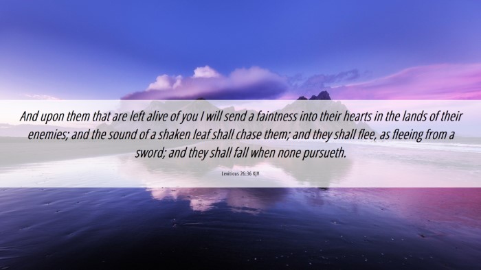 Picture 06 - Leviticus 26:36 KJV Desktop Wallpaper - And upon them that are left alive of you I will - Desktop Bible Verse Wallpaper